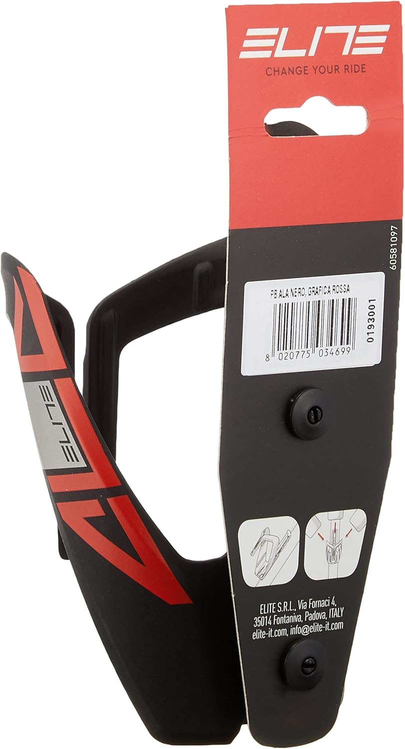 Elite ALA Bottle cage Black with Red Graphics