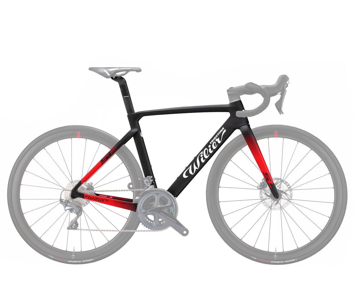 إطار WILIER CENTO10 SL DISC M أحمر أسود + إطار STEMMA SL ALU STEM 100 BLK + إطار BARRA SL ALU HB 42 BLK