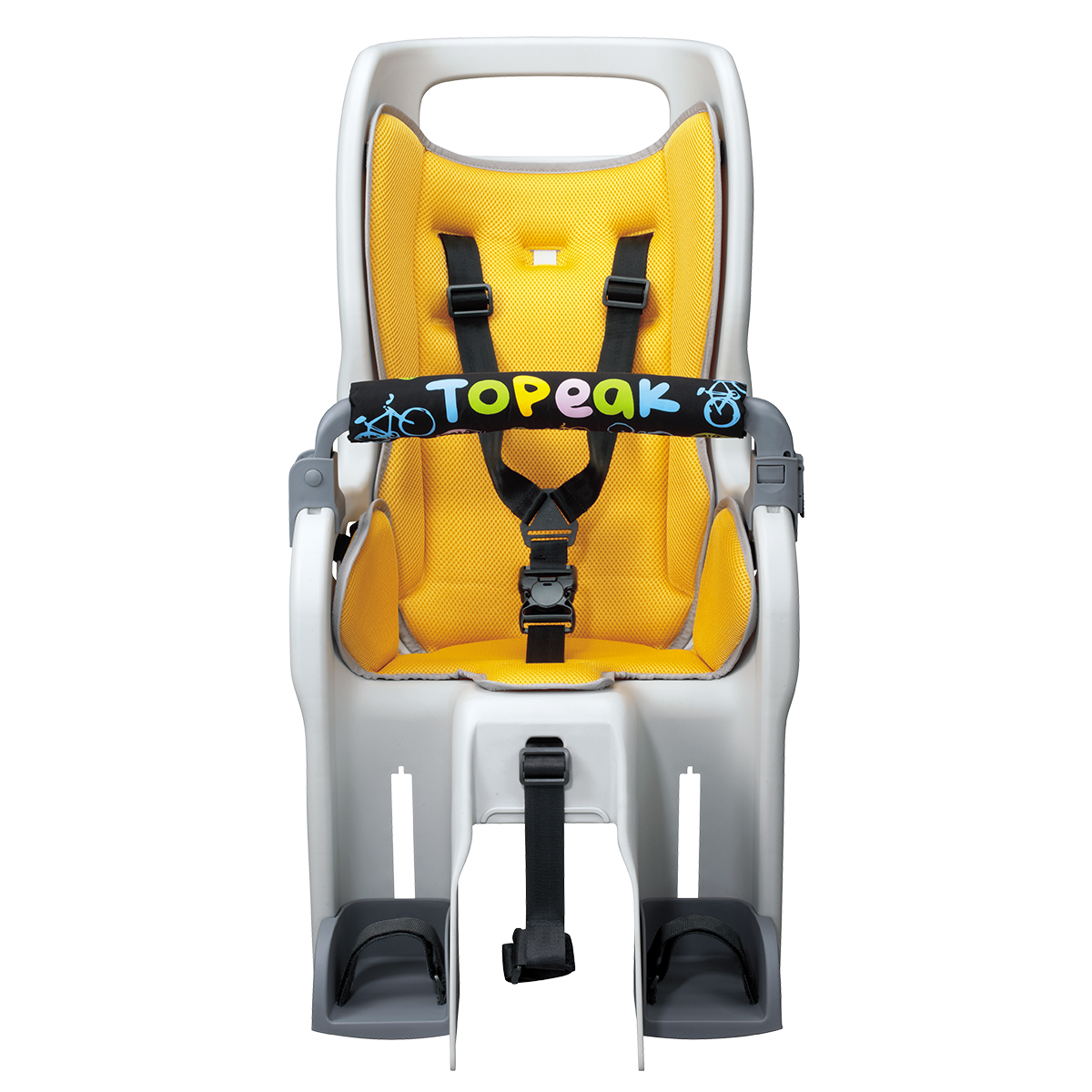 مقعد Topeak BabySeat II مع حامل تثبيت قرص العجلات مقاس 29 بوصة باللون الأصفر