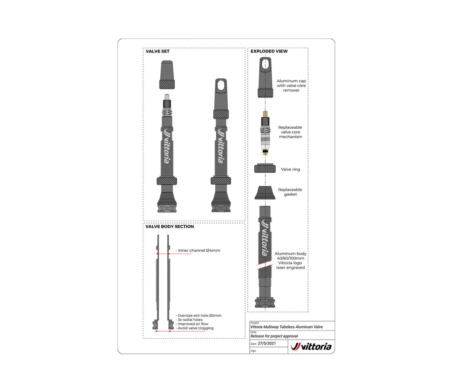 Vittoria Multiway Tubeless Valve Alloy